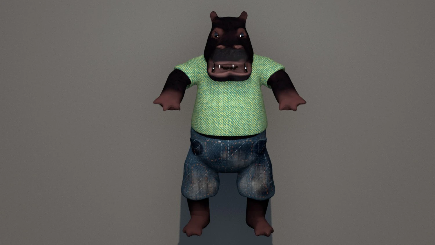 hippo 3D Model .c4d .max .obj .3ds .fbx .stl .blend 