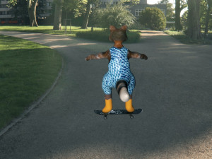 raccoon on a skateboard 3D Model