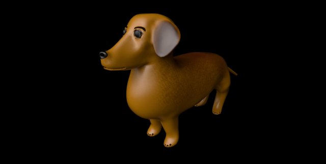 dachshund 3D Model .c4d .max .obj .3ds .fbx .stl .blend 