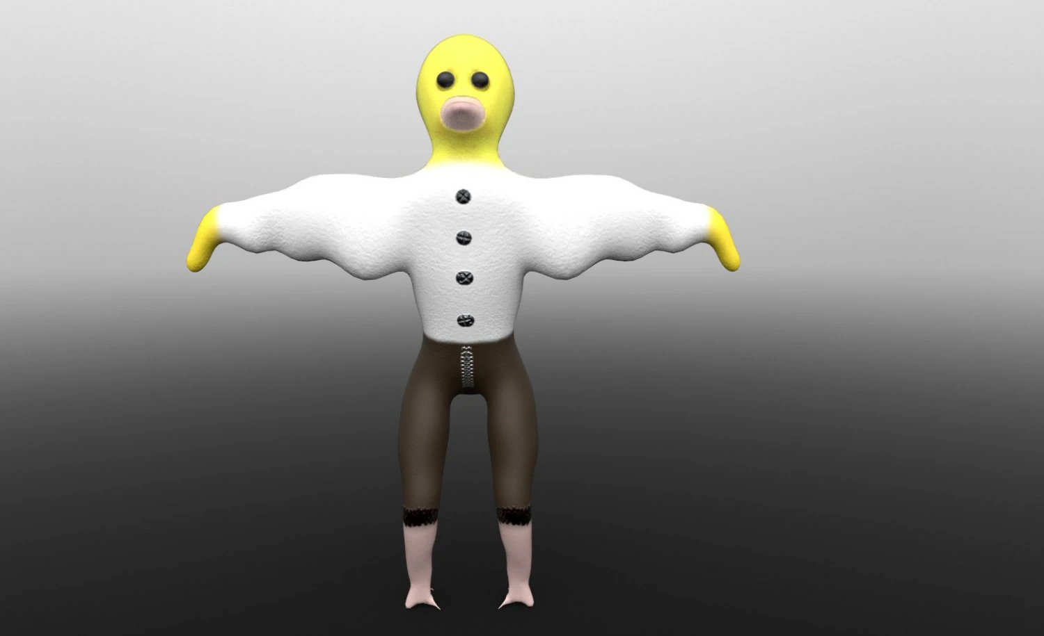 duckling in a shirt 3D Model .c4d .max .obj .3ds .fbx .stl .blend 