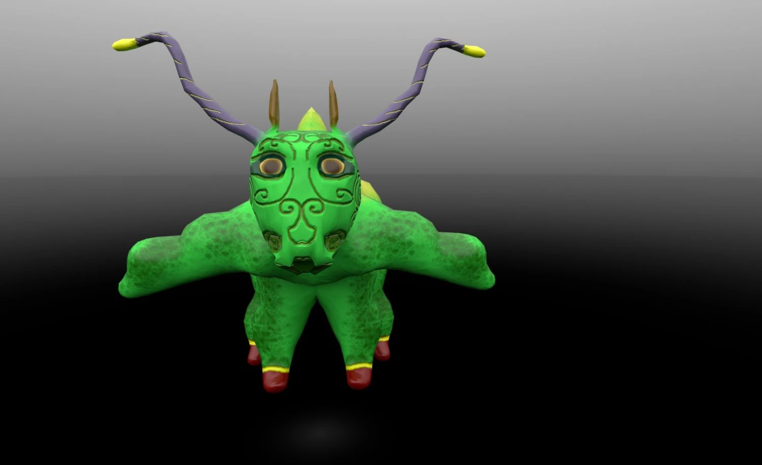 green caterpillar 3D Model .c4d .max .obj .3ds .fbx .stl .blend 