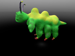green caterpillar 3D मॉडल