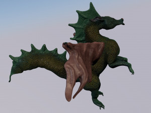 the dragon is green Modelo 3D