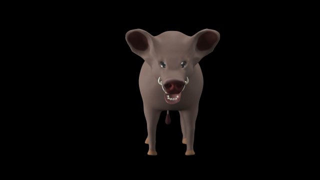 wild boar with big fangs Modello 3D .c4d .max .obj .3ds .fbx .stl .blend 
