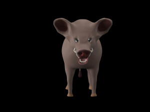 wild boar with big fangs 3D 모델