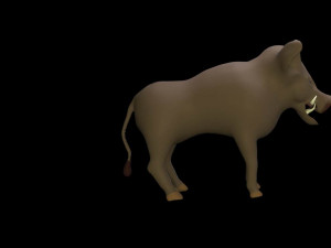wild boar with big fangs Modello 3D