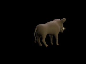 wild boar with big fangs Modello 3D