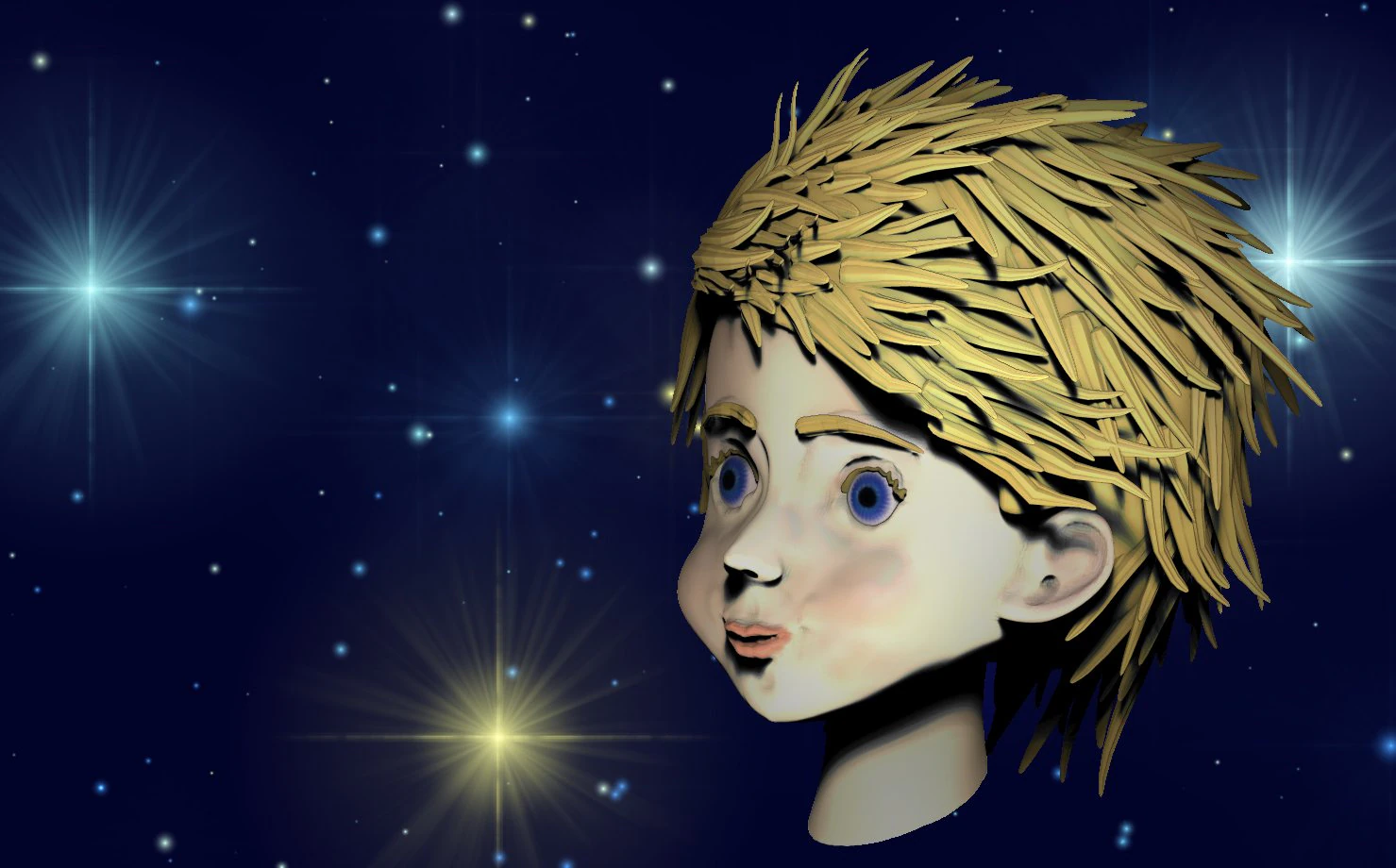 little boys head 3D Model .c4d .max .obj .3ds .fbx .stl .blend 