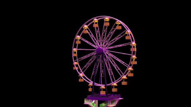 ferris wheel 3D 模型 .c4d .max .obj .3ds .fbx .stl .blend 