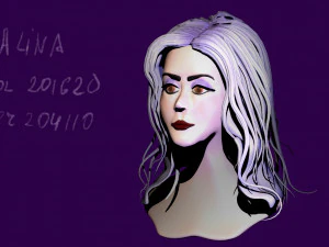 a garota de cabelo roxo Modelo 3D