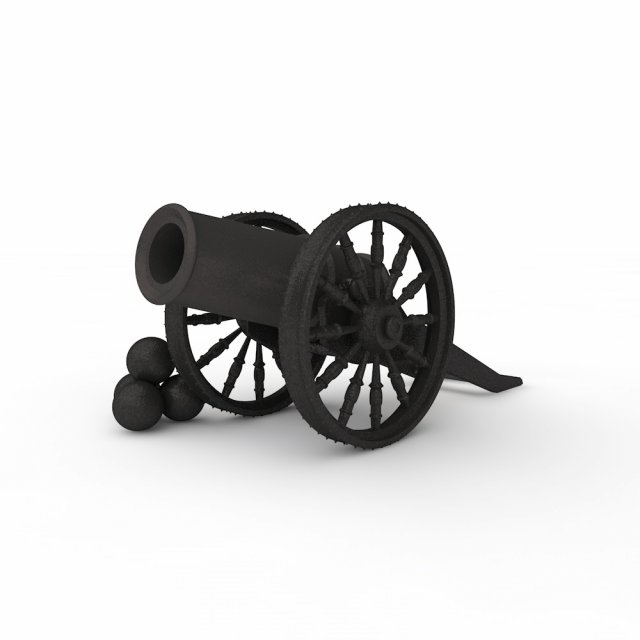 an old cannon 3D 模型 .c4d .max .obj .3ds .fbx .stl .blend 