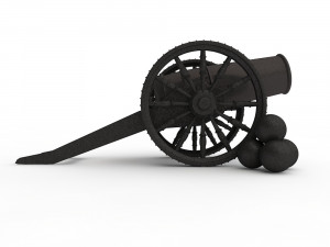 an old cannon 3D 模型