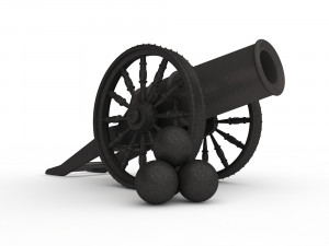an old cannon 3D 模型