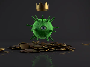 Altın yumurtadaki koronavir&uuml;s Altın yumurtadaki koronavir&uuml;s 3D Model