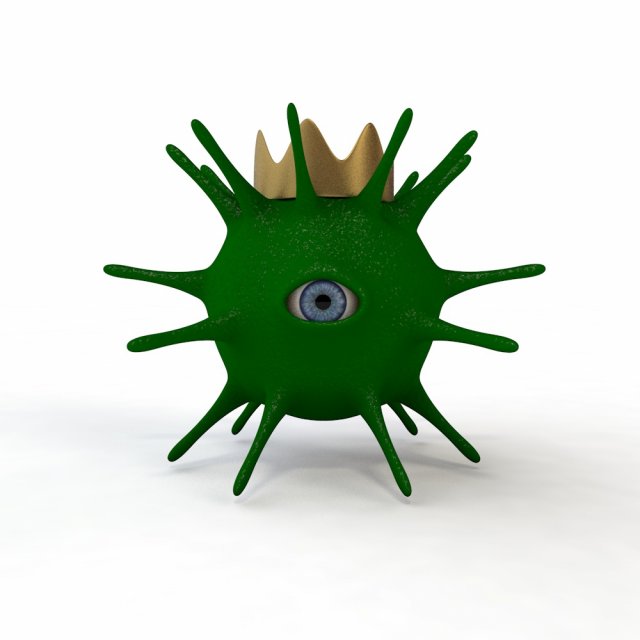 of a one-eyed coronavirus 3D Модель .c4d .max .obj .3ds .fbx .stl .blend 