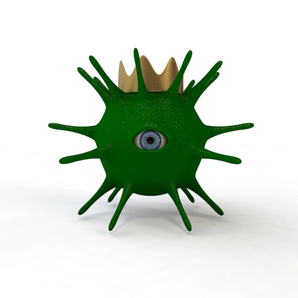 of a one-eyed coronavirus 3D Model .c4d .max .obj .3ds .fbx .stl .blend