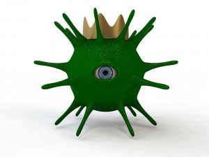 of a one-eyed coronavirus 3D Model