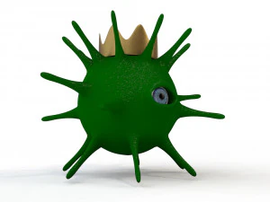 of a one-eyed coronavirus 3D Model