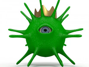 of a one-eyed coronavirus 3D Model