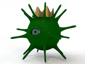 of a one-eyed coronavirus 3D Model
