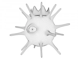 of a one-eyed coronavirus 3D Model