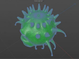 one-eyed coronavirus 3D Model