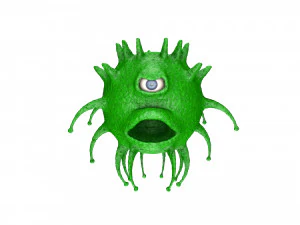 one-eyed coronavirus 3D Model