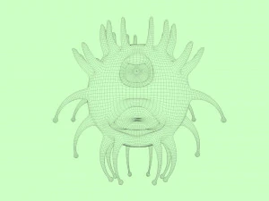 one-eyed scary virus 3D Model