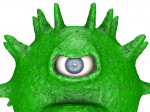 virus aterrador de un solo ojo Modelo 3D