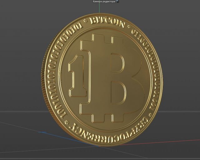 of the bitcoin coin cryptocurrency Modelo 3D .c4d .max .obj .3ds .fbx .stl .blend 