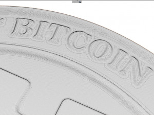 of the bitcoin coin cryptocurrency Modelo 3D