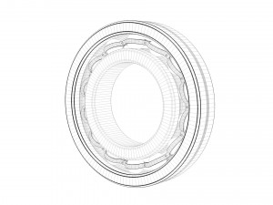 a set of ball and roller bearings of different designs 3D Model