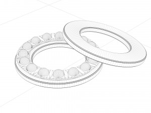 a set of ball and roller bearings of different designs 3D Модель
