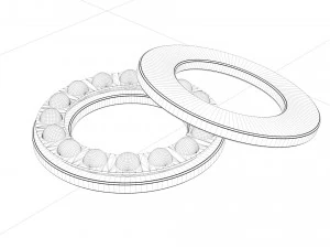 a set of ball and roller bearings of different designs 3D Model