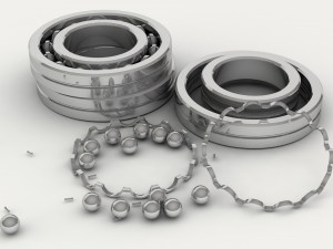 a set of ball and roller bearings of different designs 3D Модель