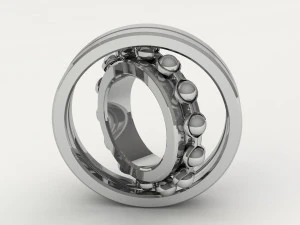 a set of ball and roller bearings of different designs 3D Model