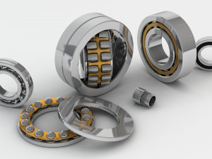 a set of ball and roller bearings of different designs 3D Модель