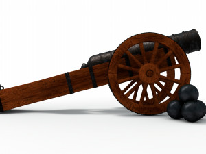 an old medieval cannon 3D मॉडल