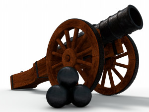 an old medieval cannon 3D मॉडल