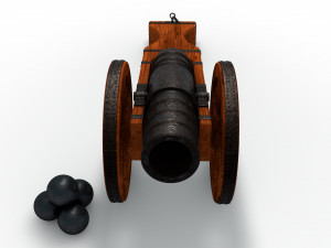 an old medieval cannon 3D मॉडल