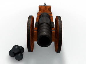 an old medieval cannon 3D Model