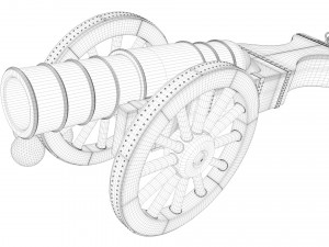 an old medieval cannon 3D मॉडल