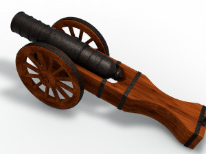 an old medieval cannon 3D मॉडल