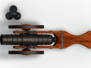 an old medieval cannon 3D मॉडल