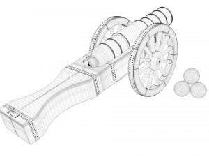 an old medieval cannon 3D मॉडल