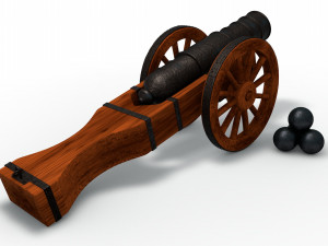 an old medieval cannon 3D मॉडल