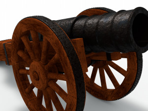 an old medieval cannon 3D मॉडल