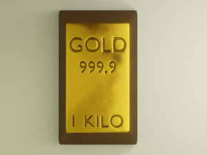 gold bar 3D 模型
