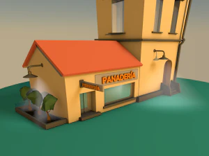 low poly house bakery 3D Model