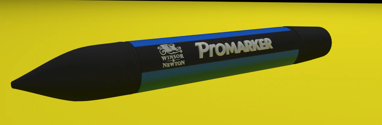 blue promarker pen 3D Model .c4d .max .obj .3ds .fbx .stl .blend 